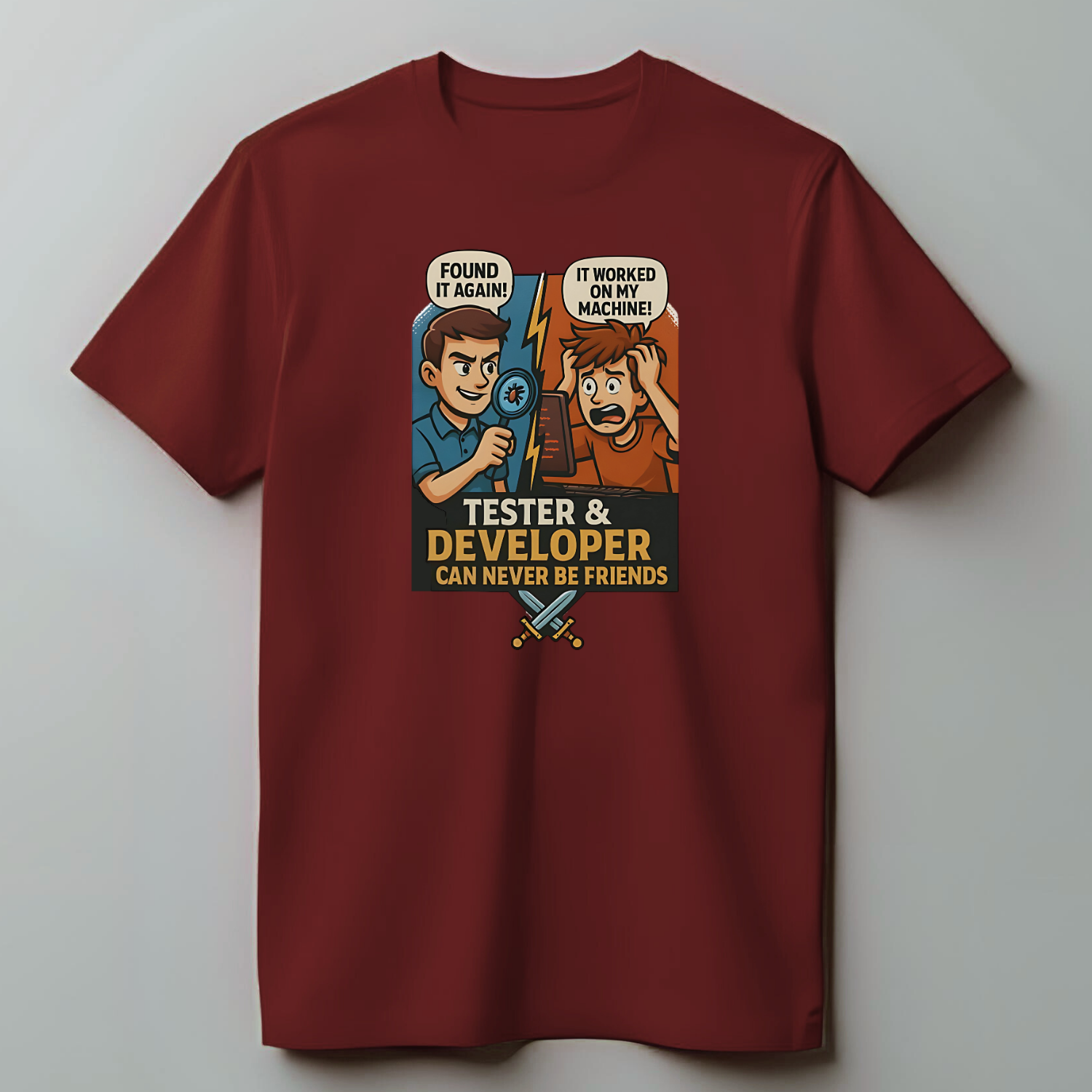 Tester v/s Developer - Cotton T-Shirt